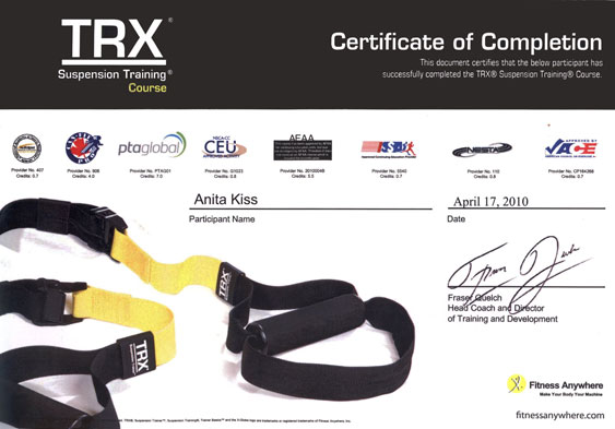 TRX Certificate - 2010